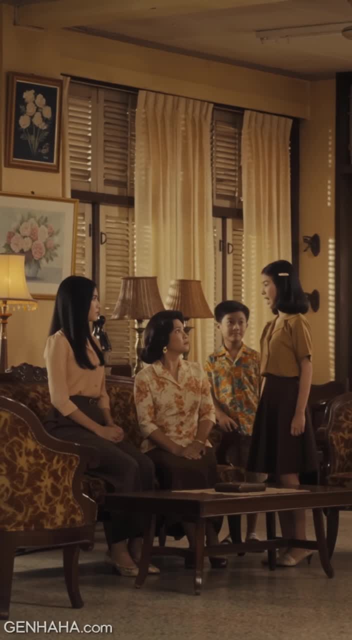 1970s Thai retro cinema film style, shot on 35mm film, grainy…
